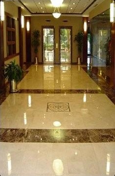 Polished marble floor